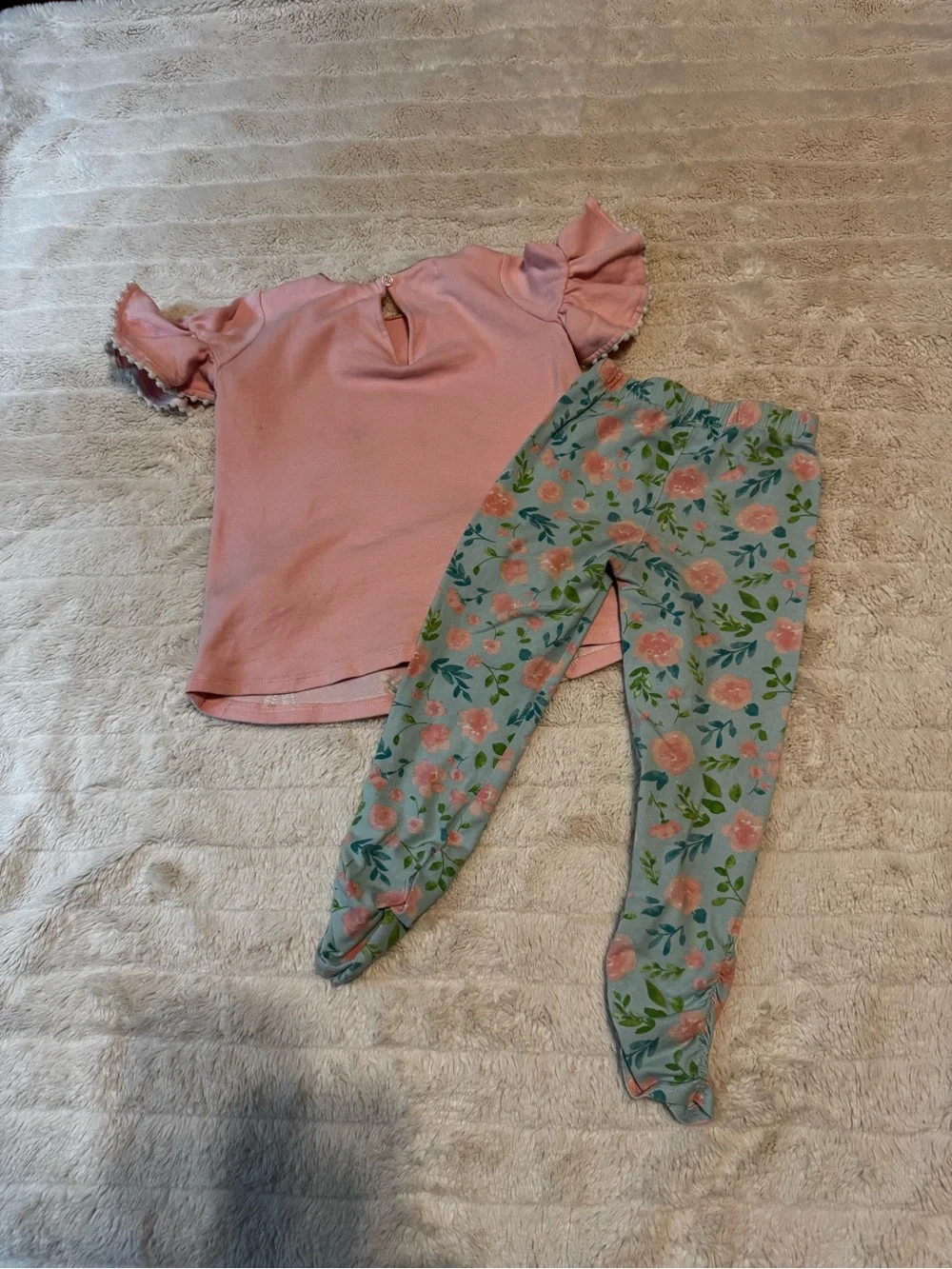 Mud Pie Pastel Pink Bunny & Floral Set